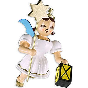 Baumschmuck Christbaumschmuck Schwebeengel mit Laterne/Stern, farbig - 6,6 cm