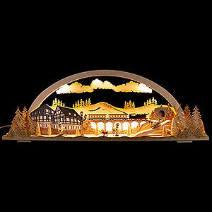 Schwibbgen Alle Schwibbgen Schwibbogen Diorama Winterland Erzgebirge - 72x24 cm