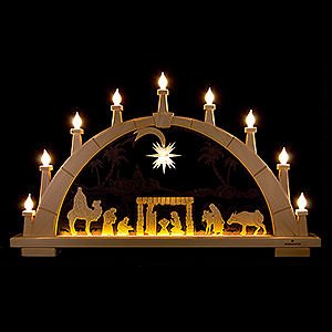 Candle Arches Illuminated inside Schwibbogen Herrnhuter Lichterbogen - 65x40 cm / 25.6x15.7 inch