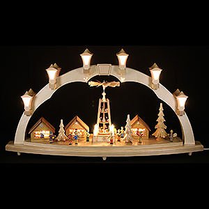 Schwibbögen Mit Innenbeleuchtung Schwibbogen Weihnachtsmarkt - 80x43 cm
