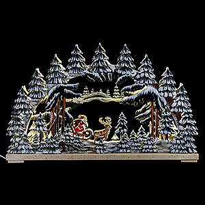 Schwibbögen Mit Innenbeleuchtung Schwibbogen Weihnachtsnacht handbemalt winterlich - 62x38 cm