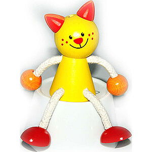 Holzspielzeug Bau- und Legespiele Schwingfigur Katze - 13 cm
