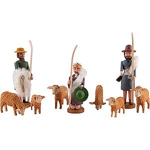 Nativity Figurines All Nativity Figurines Seiffen Nativity - Shepherds and Sheeps - 9 pieces - 8 cm / 3.1 inch