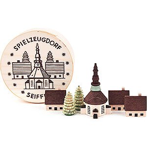 Kleine Figuren & Miniaturen Spandosen Seiffener Dorf in Spandose - 4 cm
