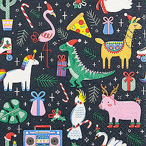 Kleine Figuren & Miniaturen Tassen & Servietten Servietten Funny Christmas - 20 Stck - 33 cm