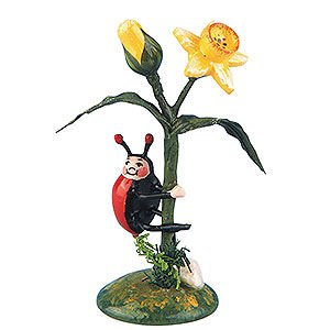 Small Figures & Ornaments Hubrig Flower Kids Set of Two- Ladybug Narcissus - 5,5 cm / 2 inch