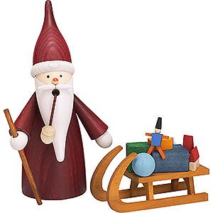 Smokers Santa Claus Smoker - Christmas Gnome with Sleigh - 16 cm / 6 inch