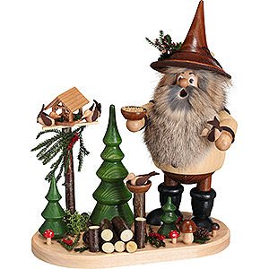 Smokers Hobbies Smoker - Forest Gnome Bird Lover on Oval Plate - 26 cm / 10.2 inch