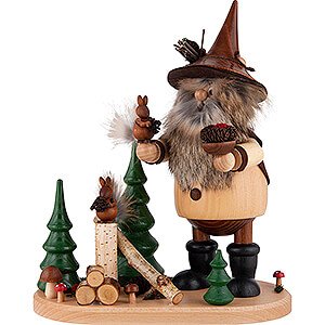 Smokers Misc. Smokers Smoker - Forest Gnome on Board with Squirrels - 26 cm / 10.2 inch