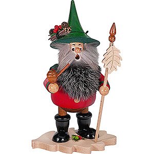 Smokers Misc. Smokers Smoker - Gnome with Oakleaf, red - 25 cm / 9.8 inch