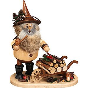 Smokers Professions Smoker - Gnome with Wheel Barrow - 25 cm / 9.8 inch