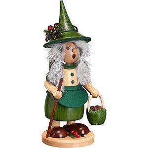 Smokers Misc. Smokers Smoker - Lady Gnome with Mushroom Bucket, Green - 25 cm / 10 inch
