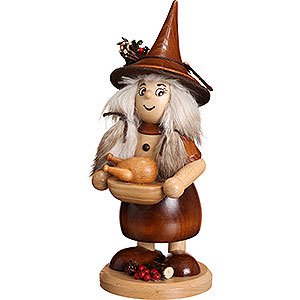 Smokers Misc. Smokers Smoker - Lady Gnome with Pan, Natural - 25 cm / 10 inch