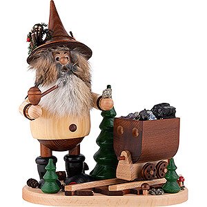 Smokers Misc. Smokers Smoker - Ore Gnome with Coal Tram - 26 cm / 10.2 inch