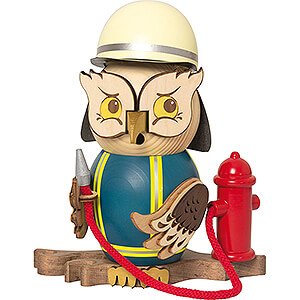Smokers Professions Smoker - Owl Fire Fighter - 15 cm / 5.9 inch
