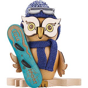 Smokers Hobbies Smoker - Owl with Snow Board - 15 cm / 5.9 inch