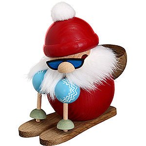 Smokers Santa Claus Smoker - Santa on Ski - Ball Figure - 10 cm / 4 inch