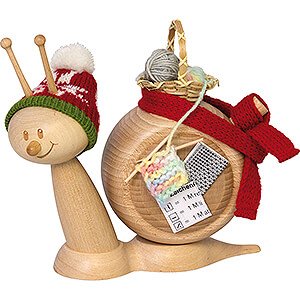 Smokers Animals Smoker - Snail Sunny with Knitting - 16 cm / 6.3 inch