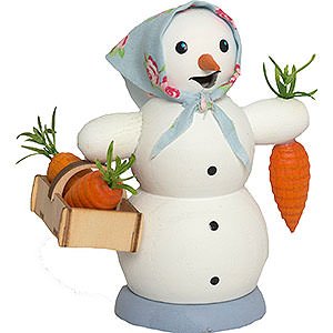 Smokers Snowmen Smoker - Snow Woman with Carrot Bucket - 13 cm / 5.1 inch