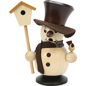 Smokers Snowmen Smoker - Snowboy with Birdhouse Natural Colors - 10,5 cm / 4 inch