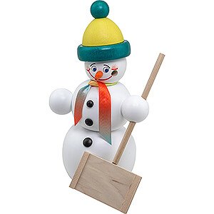 Smokers Snowmen Smoker - Snowman with Snow Shovel  - 16 cm / 6.3 inch