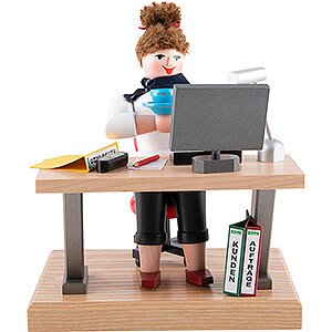Smokers Professions Smoker - Woman at Desk - 20 cm / 7.9 inch