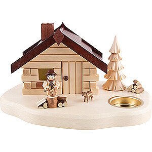 World of Light Candle Holder Misc. Candle Holders Smoking Hut with Tea Light Holder - Lumberjack - 11 cm / 4.3 inch