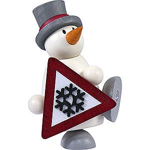 Small Figures & Ornaments Fritz & Otto (Hobler) Snow Man Fritz with Sign - 9 cm / 3.5 inch