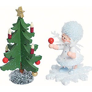 Small Figures & Ornaments Kuhnert Snowflakes Snowflake with Fir Tree - 5 cm / 2 inch