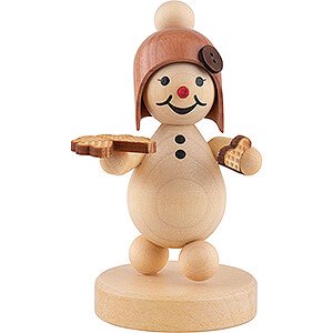 Small Figures & Ornaments Wagner Snowmen Snowgirl with Waffle - 9 cm / 3.5 inch