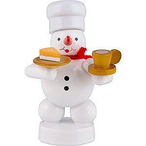 Small Figures & Ornaments Zenker Snowmen Snowman Baker with Coffee and Cake - 8 cm / 3.1 inch