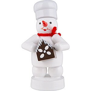 Small Figures & Ornaments Zenker Snowmen Snowman Baker with Gingerbread House - 8 cm / 3.1 inch