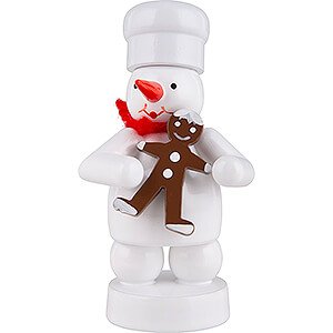 Small Figures & Ornaments Zenker Snowmen Snowman Baker with Gingerbread Man - 8 cm / 3.1 inch