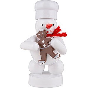 Small Figures & Ornaments Zenker Snowmen Snowman Baker with Gingerbread Woman - 8 cm / 3.1 inch