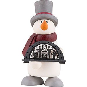 Small Figures & Ornaments Fritz & Otto (Hobler) Snowman Fritz with Candle Arch - 9 cm / 3.5 inch