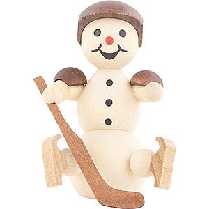 Small Figures & Ornaments Wagner Snowmen Snowman Ice Hockey Player sitting Helmet - 8 cm / 3.1 inch