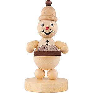 Small Figures & Ornaments Wagner Snowmen Snowman Junior with Christmas Cake - 9,6 cm / 3.8 inch