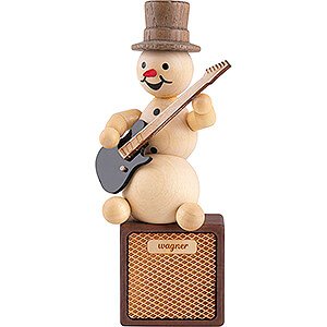 Small Figures & Ornaments Wagner Snowmen Snowman Musician E-Guitar - 13 cm / 5.1 inch