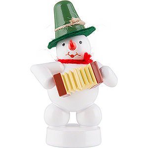 Small Figures & Ornaments Zenker Snowmen Snowman - Musician with Concertina - 8 cm / 3.1 inch
