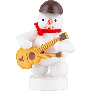 Small Figures & Ornaments Zenker Snowmen Snowman Musician with Double Neck Guitar - 8 cm / 3.1 inch