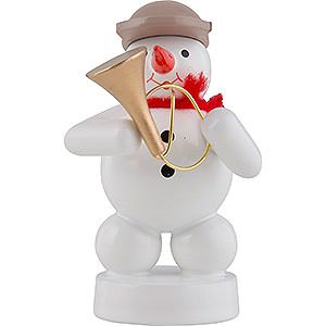 Small Figures & Ornaments Zenker Snowmen Snowman Musician with Fanfare - 8 cm / 3 inch