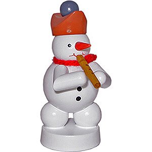 Small Figures & Ornaments Zenker Snowmen Snowman Musician with Flute - 8 cm / 3.1 inch