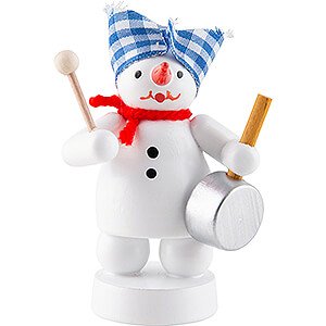 Small Figures & Ornaments Zenker Snowmen Snowman Musician with Frying Pan - 8 cm / 3.1 inch