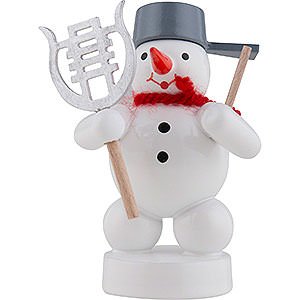 Small Figures & Ornaments Zenker Snowmen Snowman Musician with Lyre - 8 cm / 3 inch