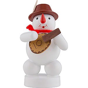 Small Figures & Ornaments Zenker Snowmen Snowman Musician with Mandolin - 8 cm / 3 inch