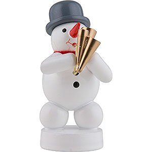 Small Figures & Ornaments Zenker Snowmen Snowman Musician with Schawm - 8 cm / 3 inch