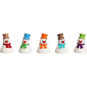 Small Figures & Ornaments Teeter figurines Snowman Teeter Classic, Set of 5 - 4 cm / 1.6 inch