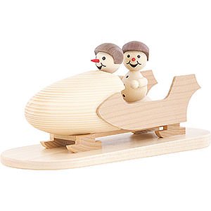 Small Figures & Ornaments Wagner Snowmen Snowman Two-Man Bobsled with Helmet - 10 cm / 3.9 inch