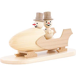 Small Figures & Ornaments Wagner Snowmen Snowman Two-Man Bobsled with Zylinder - 12 cm / 4.7 inch