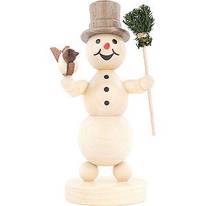 Small Figures & Ornaments Wagner Snowmen Snowman with Broom and Bird - 12 cm / 4.7 inch